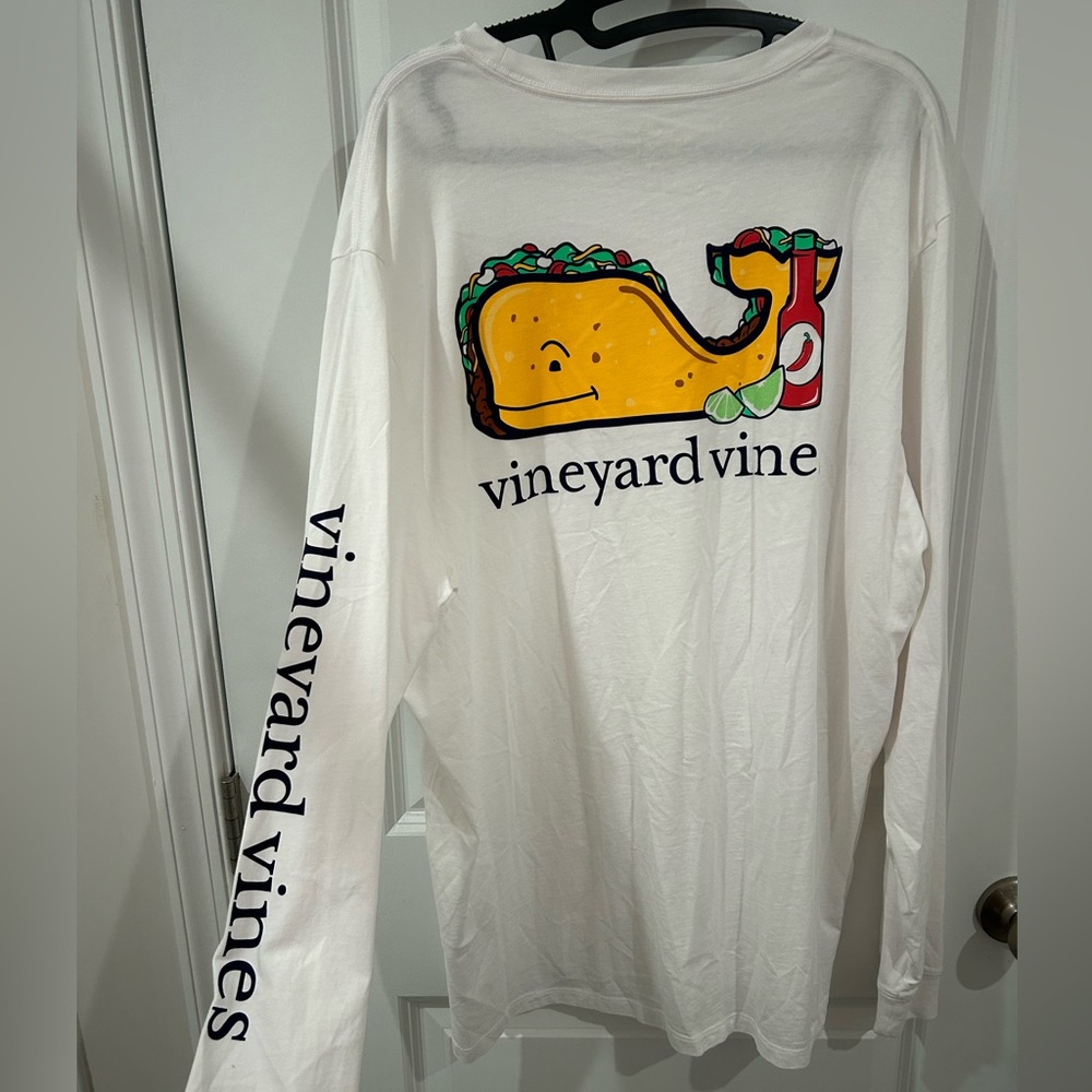 NWT men’s long sleeve pocket tee VV taco whale shirt
